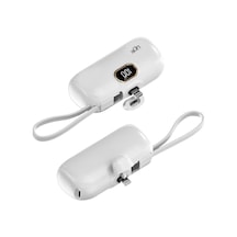 Linktech EP54 4800 Mah Lightning Dock Stant Type-c Kablolu Mini Powerbank Beyaz