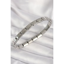 316l Çelik Gümüş Renk İnce Yazılı Nomination Kadın Bileklik