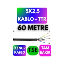 Öznur 5x2,5 Ttr Kablo Siyah Metre Seçenekli - 60 Metre
