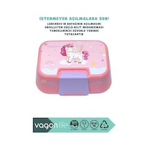 1030ml Lunchbox Tek Katlı 3 Bölmeli Pp Plastik Sefer Tası Yemek Kutusu Pembe Açık