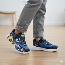 Alessio Crft 2.0 Model Rahat Tekstil Erkek Çocuk Spor Ayakkabı Crft-03 Siyah - Saks Mavi