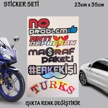 Depresan Masraf Paketi Set Araba Oto Sticker Cam Yazıları