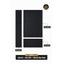 Siliconly 3 Lü %100 Silikon Bar Matı Seti 60x8 + 45x30 + 30x15 Cm Kaydırmaz Bar Matı