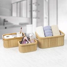 Decolove Bambu Çok Amaçlı Üçlü Sepet