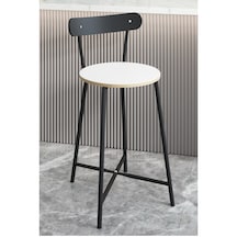 Bar Sandalyesi Oval Mutfak Taburesi Beyaz 1512 Beyaz