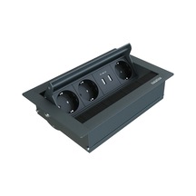 Metalline® Revo-line Dönmeli Masaüstü Priz Kutusu Usb - Antrasit