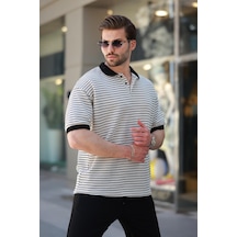 Madmext Siyah Polo Yaka Triko Erkek T-shirt E7139 Siyah
