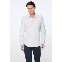Morven Erkek Mavi Trend Çizgili Dynamic Fit Sert Yaka Gömlek 26mc004068300 Mavi