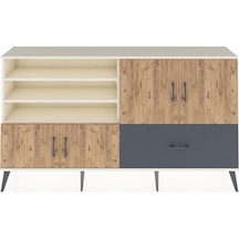 Arges Konsol 5 Raflı Tek Çekmeceli 4 Kapaklı 176x30x99 Aytaşı-çam Aytaşı-çam/antrasit