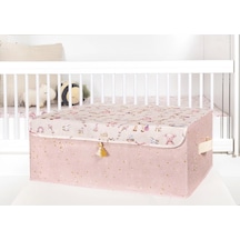 Baby Püsküllü Kapaklı Kutu Düzenleyici Çok Amaçlı Organizer Kutu Baza Boy Pembe -04249 Diğer