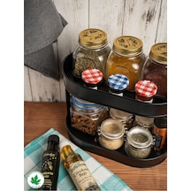 İki Katlı Metal Baton Mutfak Ve Banyo Düzenleyicisi Organizeri Ln1254 - Siyah Siyah