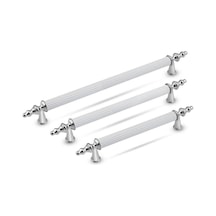 Tuana Rustik Alüminyum Metal Lüks Modern Mobilya Çekmece Mutfak Dolabı Kulpu Beyaz-krom 128mm Beyaz-krom