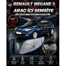 Renault Megane 3 Araç Ön Cam Güneşliği Katlanabilir Şemsiye Oto Güneşlik Uv Korumalı Gölgelik Araba Oto Şemsiyesi
