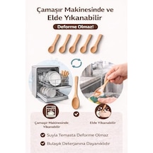 6 Lı Küçük Ahşap Kaşık Seti 15 Cm Doğal Ahşap Mini Kaşık Karıştırma Tadım Baharat Sos Servisi Bebek Besleme İçin Isıya Dayanıklı Tencere Çizmez Ergonomik Sağlıklı Mutfak Kaşığı Seti
