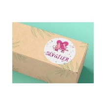 Sevgiler Etiket Yuvarlak Mat Stıcker 4 Cm 40 Adet Çok Renkli