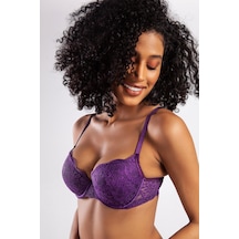 Lenaca G.colors Balconette Foam Push Up Bra, Mor Konforlu Ve Şık Sütyen Çok Renkli