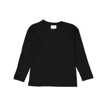 Nacar Store Çocuk Kız &erkek Bisiklet Yaka Uzun Kol Penye Body Siyah