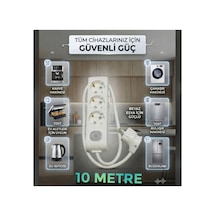 Vikomulti-let 3 Lü Anahtarli Çocuk Korumali 3x2.5 % Yüz Tam Bakır Ttr Kablolu Uzatma Seyyar Markanin Özel Üretimi Orijinal Tse Fişli Bakir Kablolu 10 Metre - 894342285 10 Metre - 894342285 2 - 5 M