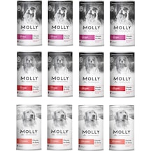 Molly 3 Çeşit Karma Köpek Konservesi 400 G X 12 Adet