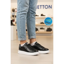 United Colors Of Benetton Siyah Beyaz Bağcıklı Cilt Unisex Spor Ayakkabı Bnı-12098 G Siyah-Beyaz