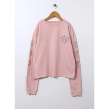 Kız Çocuk Crop Model Sweatshirt Cotton