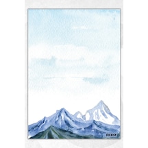 A5 Dağ Bloknot Çizgisiz Defter - 50 Yaprak - Memopad - Notepad - Not Defteri - Not Kağıdı Mavi Mavi