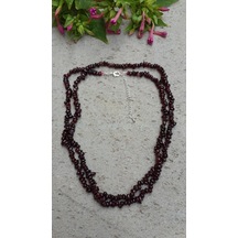 Stoneage Jewellery Lal Doğal Taş Çift Sıra Kadın Uzun Kolye Altın