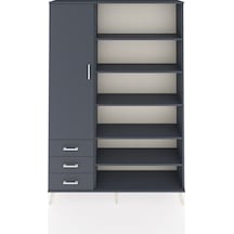 Arges Dolap 9 Raflı 3 Çekmeceli 3 Kapaklı 132x30x195 Antrasit-antrasit/antrasit Antrasıt/antrasıt