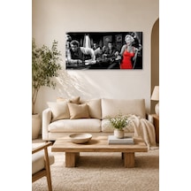 Tam Renk Marilyn Monroe Dekoratif Kanvas Duvar Tablosu Siyah