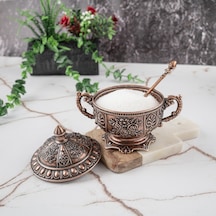 Dmt Copper Home Gaziantep Bakır Zamak Şekerlik Kase Yükseklik 11 Cm Genişlik 13 Cm& Kaşık Dahil