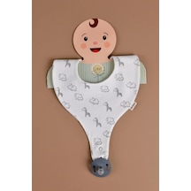 E&f Store Sıvı Geçirmez Emzik Tutucu Mama Önlüğü - Safari Çok Renkli