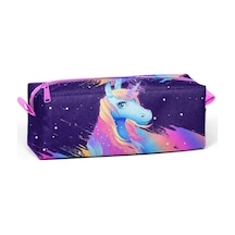 Coral High Tek Gözlü Mor Unicorn Desenli Kalem Çantası - Kız