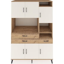 Kronos Dolap 10 Raflı 3 Çekmeceli 6 Kapaklı 132x59x195 Çam-aytaşı/çam Aytası/atlas Çam - Atlas Çam