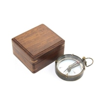 Ahşap Kutulu Pirinç Pusula Model 13