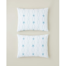 English Home Starfish Kolay Ütülenir 2'li Yastık Kılıfı 50x70 Cm Mavi