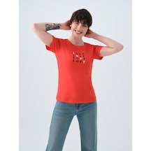 Loft Regular Fit Kırmızı Kadın T-shirt Lf2038544 KIrmızı Kırmızı
