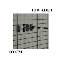 100 adet 10 Cm Tel Pano Kancası Raf Askısı Siyah