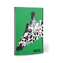 Zürafa Figürlü Dokulu Çizgili Defter 124-Pembe