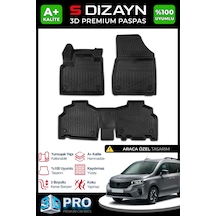 S-dizayn Nissan Townstar 3d Pro Havuzlu Paspas 2021 Üzeri A+ Kalite