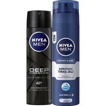 Nivea Men Protect & Care Koruyucu Tıraş Jeli 200 ML + Deep Dimension Deosprey 150 ML