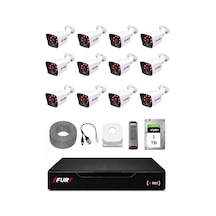 Fury 12 Kameralı Güvenlik Kamera Seti 2mp 1080p Full Hd 6 Atom Led Gece Görüşlü 1 Tb Hdd 5525