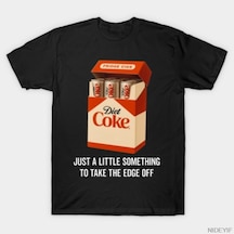 Flood Of Style Diet Coke Buzdolabı Sigara Sadece Biraz Bir Şey Erkekler Kadınlar İçin T-shirt %100 Pamuklu T Siyah