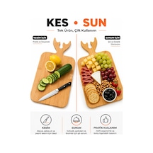 Geyik Boynuzlu Ahşap Kesim Ve Sunum Panosu 37x18 Cm Dekoratif Servis & Kahvaltı Tahtası