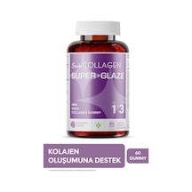 Suda Collagen Super Glaze 60 Gummy Kolajen Takviyesi Ahududu Aromalı Türkiye Menşeli