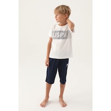 U.S. Polo Assn. U.s. Polo Assn Lisanslı Dotted Krem Erkek Çocuk Kapri Takım 5274-43177 Krem