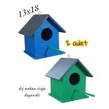 Ahşap Kuş Yuvası Kuş Evi 2 Adet 13x18