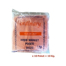 Ordinary Turuncu Market Poşeti Torbası  Hışır Atlet Poşet  Orta Boy  26 x 50 CM  10 KG