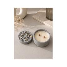 Asteria Dekoratif Takı Organizeri Ve %100 Soya Wax Mum Seti Taş Tozu El Yapımı Minimalist Ev Dekoru Gri - 902334956 Gri - 902334956 Gri