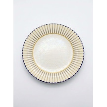 Seramik Tatlı Tabağı Dijital Baskılı Desen 6 Lı Set 17 Cm Şık Dekoratif Mavi