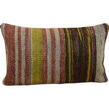 Zehra Abla Halı Yeni El Dokuma Dekoratif Lumbar Kilim Kırlent Yastık Kılıfı 6119